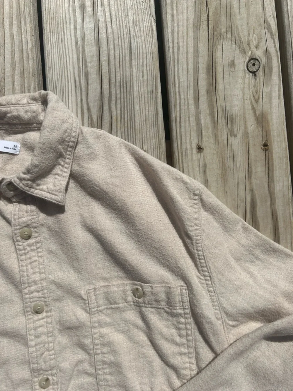 Sonoma Supersoft Flannel‎ mens Color Beige Size Medium Classic Outdoor Cozy